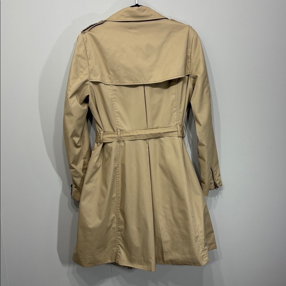 H and M Double Breasted Raglan Trench Coat Jacket Size 14 Colour Tan - Picture 3 of 15